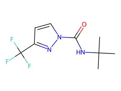 N1-(tert-butyl)-3-(trifluoromethyl)-1H-pyrazole-1-carboxamide structure