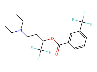 3-(Diethylamino)-1-(trifluoromethyl)propyl 3-(trifluoromethyl)benzoate structure