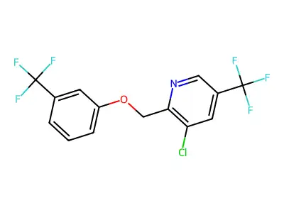 3-Chloro-5-(trifluoromethyl)-2-{[3-(trifluoromethyl)phenoxy]methyl}pyridine structure