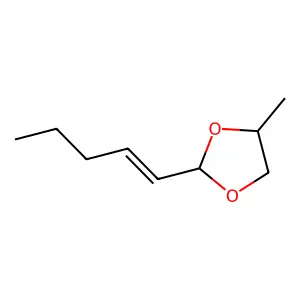 (E)-4-methyl-2-(pent-1-enyl)-1,3-dioxolane structure