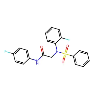 2-[N-(benzenesulfonyl)-2-fluoroanilino]-N-(4-fluorophenyl)acetamide structure
