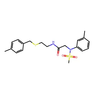 N-{2-[(4-methylbenzyl)sulfanyl]ethyl}-N~2~-(3-methylphenyl)-N~2~-(methylsulfonyl)glycinamide structure