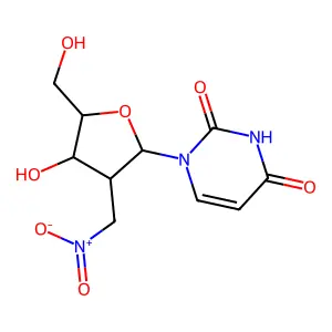 1-[4-Hydroxy-5-(hydroxymethyl)-3-(nitromethyl)oxolan-2-yl]pyrimidine-2,4-dione structure