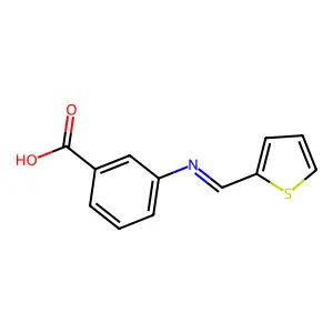 3-Carboxy-N-(2-thenylidene)aniline structure