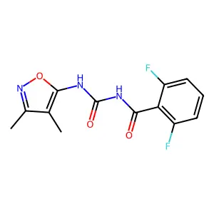 N-[(3,4-dimethyl-1,2-oxazol-5-yl)carbamoyl]-2,6-difluorobenzamide structure