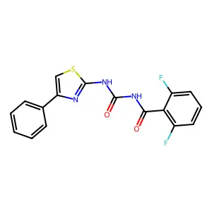 2,6-difluoro-N-[(4-phenyl-1,3-thiazol-2-yl)carbamoyl]benzamide structure