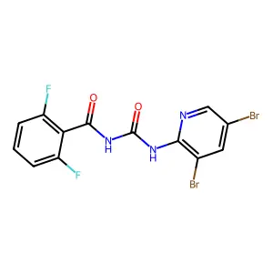 Benzamide, N-(((3,5-dibromo-2-pyridinyl)amino)carbonyl)-2,6-difluoro- structure