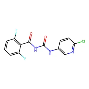 N-[(6-chloropyridin-3-yl)carbamoyl]-2,6-difluorobenzamide structure