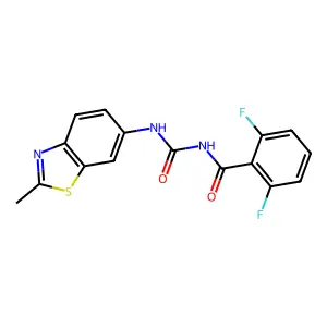 2,6-difluoro-N-[(2-methyl-1,3-benzothiazol-6-yl)carbamoyl]benzamide structure