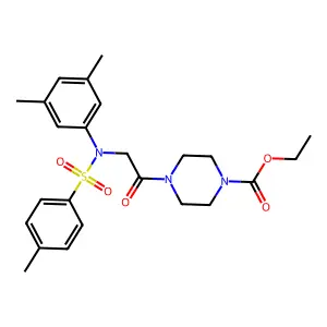 ethyl 4-[2-(3,5-dimethyl-N-(4-methylphenyl)sulfonylanilino)acetyl]piperazine-1-carboxylate structure