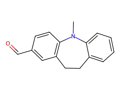 5-methyl-10,11-dihydro-5H-dibenzo[b,f]azepine-2-carbaldehyde structure