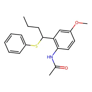 Acetamide, N-[4-methoxy-2-[1-(phenylthio)butyl]phenyl]- structure