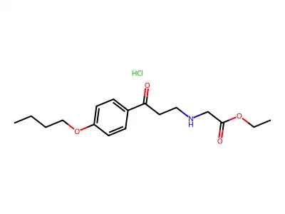 Glycine, N-(3-(4-butoxyphenyl)-3-oxopropyl)-, ethyl ester, hydrochloride structure