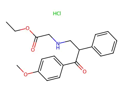 N-(3-(4-Methoxyphenyl)-3-oxo-2-phenylpropyl)glycine ethyl ester hydrochloride structure