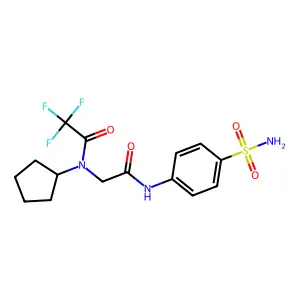 Acetamide, N-[2-[[4-(aminosulfonyl)phenyl]amino]-2-oxoethyl]-N-cyclopentyl-2,2,2-trifluoro- structure