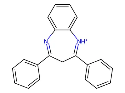2,4-diphenyl-3H-1,5-benzodiazepin-1-ium structure