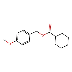Cyclohexanecarboxylic acid, (4-methoxyphenyl)methyl ester structure