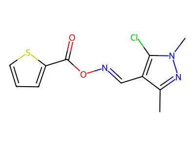 5-Chloro-1,3-dimethyl-4-(([(2-thienylcarbonyl)oxy]imino)methyl)-1H-pyrazole structure