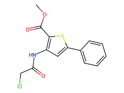 Methyl 3-[(2-chloroacetyl)amino]-5-phenylthiophene-2-carboxylate structure