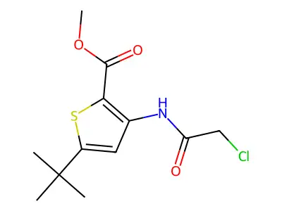 Methyl 5-tert-butyl-3-[(2-chloroacetyl)amino]thiophene-2-carboxylate structure