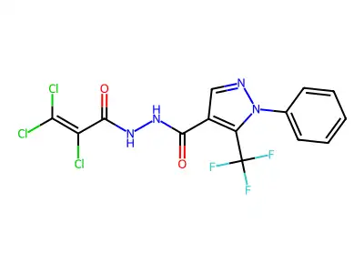 N'4-(2,3,3-trichloroacryloyl)-1-phenyl-5-(trifluoromethyl)-1H-pyrazole-4-carbohydrazide structure