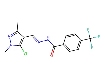N'1-[(5-chloro-1,3-dimethyl-1H-pyrazol-4-yl)methylidene]-4-(trifluoromethyl)benzene-1-carbohydrazide structure