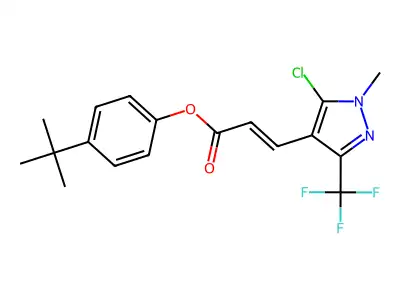 4-(tert-butyl)phenyl 3-[5-chloro-1-methyl-3-(trifluoromethyl)-1H-pyrazol-4-yl]acrylate structure
