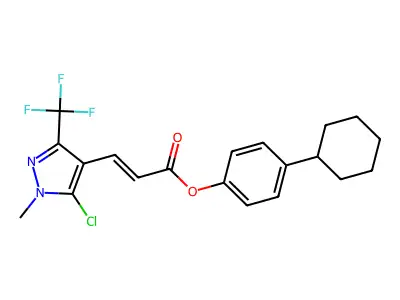 4-cyclohexylphenyl 3-[5-chloro-1-methyl-3-(trifluoromethyl)-1H-pyrazol-4-yl]acrylate structure