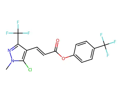 4-(trifluoromethyl)phenyl 3-[5-chloro-1-methyl-3-(trifluoromethyl)-1H-pyrazol-4-yl]acrylate structure