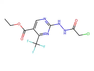 ethyl 2-[2-(2-chloroacetyl)hydrazino]-4-(trifluoromethyl)-5-pyrimidinecarboxylate structure