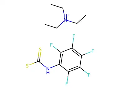 N,N-Diethylethan-1-aminium N-(2,3,4,5,6-pentafluorophenyl)carbamodithioate structure
