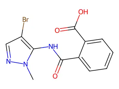 2-[(4-Bromo-2-methylpyrazol-3-yl)carbamoyl]benzoic acid structure