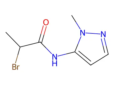 2-bromo-N-(1-methyl-1H-pyrazol-5-yl)propanamide structure