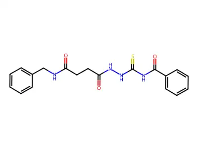 N-[[3-(benzylcarbamoyl)propanoylamino]thiocarbamoyl]benzamide structure
