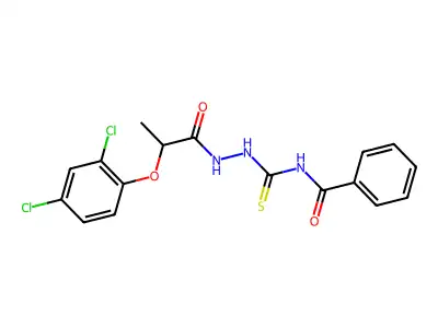 2-(2,4-Dichlorophenoxy)-N-(((phenylcarbonylamino)thioxomethyl)amino)propanamide structure