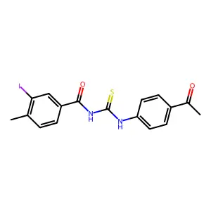 N-[(4-acetylphenyl)carbamothioyl]-3-iodo-4-methylbenzamide structure