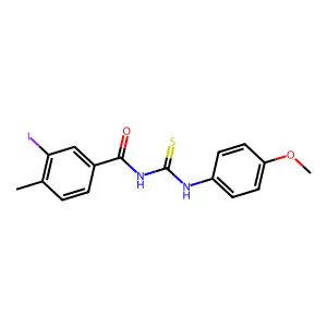3-iodo-N-[(4-methoxyphenyl)carbamothioyl]-4-methylbenzamide structure