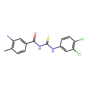 N-[(3,4-dichlorophenyl)carbamothioyl]-3-iodo-4-methylbenzamide structure