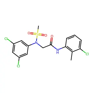N-(3-CHLORO-2-METHYL-PHENYL)-2-[(3,5-DICHLOROPHENYL)-METHYLSULFONYL-AMINO]ACETAMIDE structure