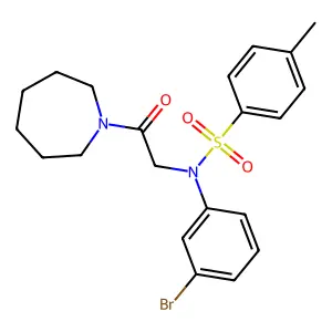 N-[2-(azepan-1-yl)-2-oxo-ethyl]-N-(3-bromophenyl)-4-methyl-benzenesulfonamide structure