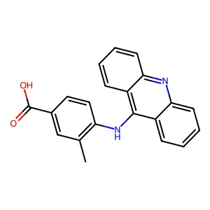 Benzoic acid, 4-(9-acridinylamino)-3-methyl- structure