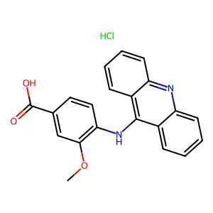 Benzoic acid, 4-(9-acridinylamino)-3-methoxy-, monohydrochloride structure