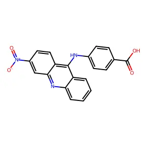 Benzoic acid, 4-((3-nitro-9-acridinyl)amino)- structure