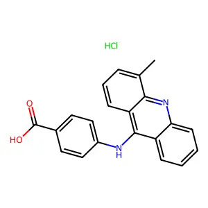 Benzoic acid, 4-((4-methyl-9-acridinyl)amino)-, monohydrochloride structure