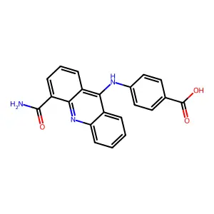 Benzoic acid, 4-((4-(aminocarbonyl)-9-acridinyl)amino)- structure