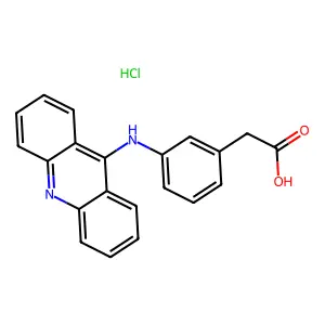 Benzeneacetic acid, 3-(9-acridinylamino)-, monohydrochloride structure