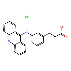 Benzenepropanoic acid, 3-(9-acridinylamino)-, monohydrochloride structure