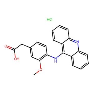Benzeneacetic acid, 4-(9-acridinylamino)-3-methoxy-, monohydrochloride structure