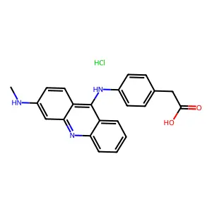 Benzeneacetic acid, 4-((3-(methylamino)-9-acridinyl)amino)-, monohydrochloride structure