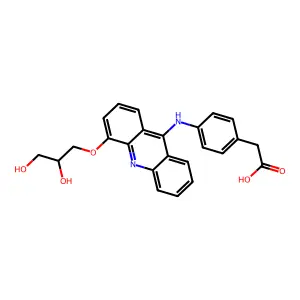 4-((4-(2,3-Dihydroxypropoxy)-9-acridinyl)amino)benzeneacetic acid structure
